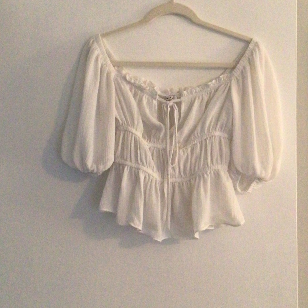 Current Air White Peasant Blouse